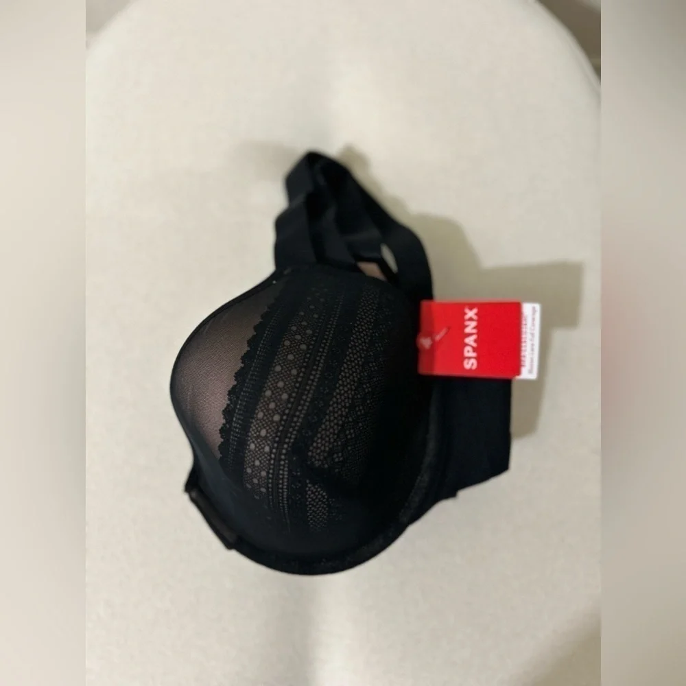 SPANX Bra-llelujah Illusion Lace Full Coverage Bra 34DDD Black NWT - Picture 6 of 11